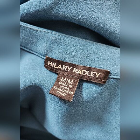 Hilary Radley Turquoise Blue zipper blouse - Size Medium - Picture 6 of 11